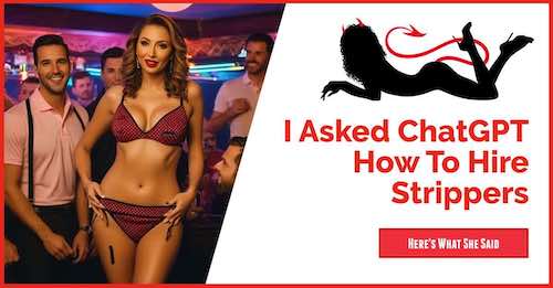 A group of happy guys celebrating a bachelor party with a female stripper